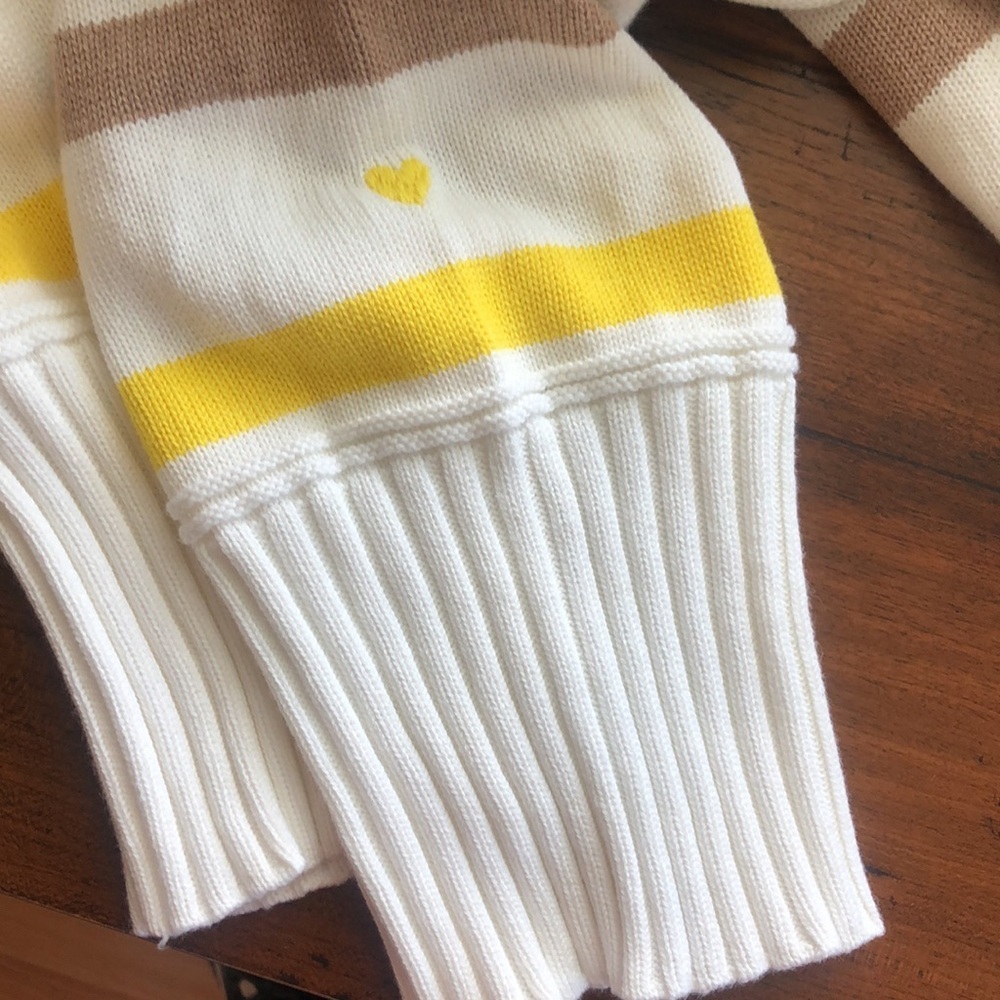 KERRI ROSENTHAL Cotton Cashmere Blend Striped Marlow Wide Stripe Sweater Small - Picture 10 of 15